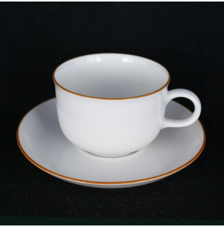 Diamant - brun kant Kaffekopp med fat 